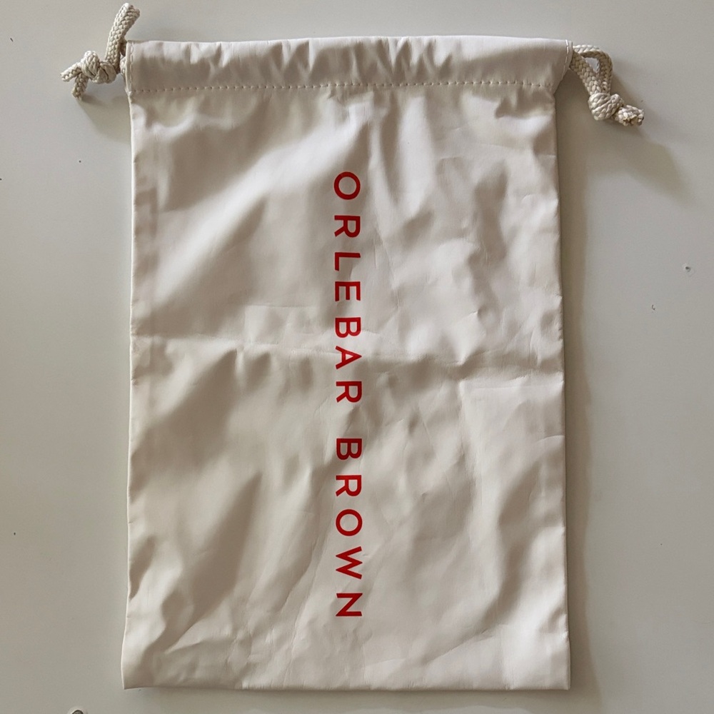 EUC Orlebar Brown Cream Drawstring Waterproof Bag with Red Logo